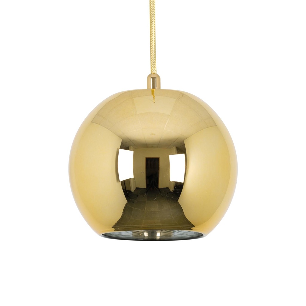 MOBY hanglamp - met 2m textielkabel en trekontlasting aan fitting gold coat / black / zwart textuur