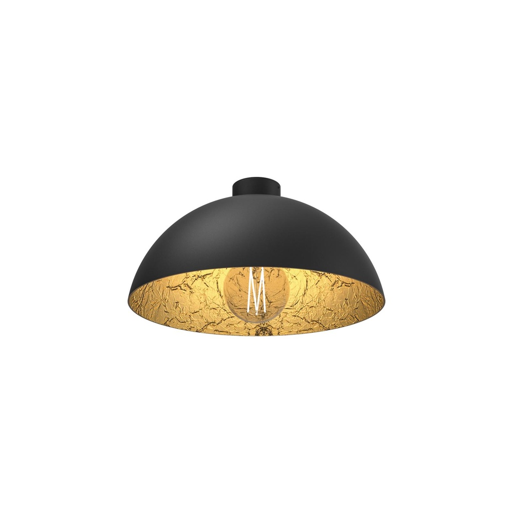 MONA LISA opbouw plafondverlichting - zwart mat buiten - papyrus bladgoud binnenin - bevestiging teg