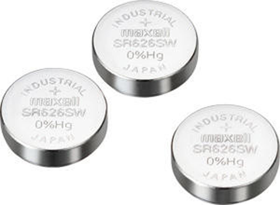 Maxell, silver oxide button cell, 1.55V