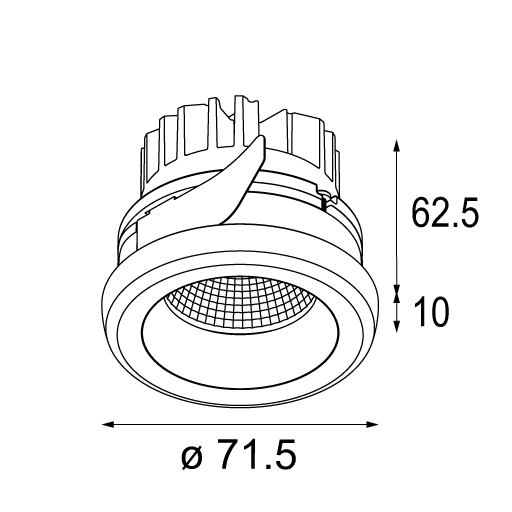 Medard Recessed 70 1x IP55 LED 2700K Flood DE Black Structure