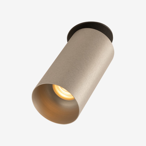 Minude Semi-Recessed Adjustable 45 1x LED 2700K Medium DE Silver Bronze Brushed Anodised