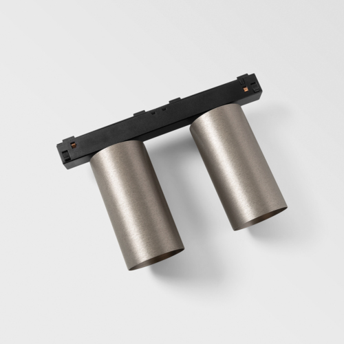 Minude Track 48V Adjustable 45 2x LED 2700K Medium 1-10V Silver Bronze Brushed Anodised