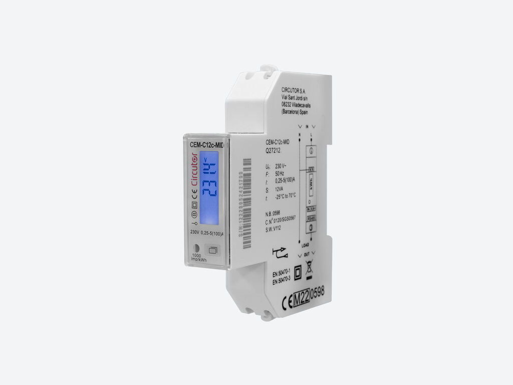 Modulaire kWh-teller mono 100A RS485 230VAC geijkt