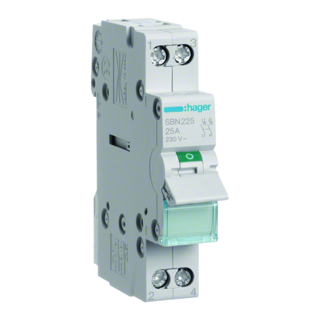 [HAG-SBN225] Modulaire schakelaar 2 polig 25A