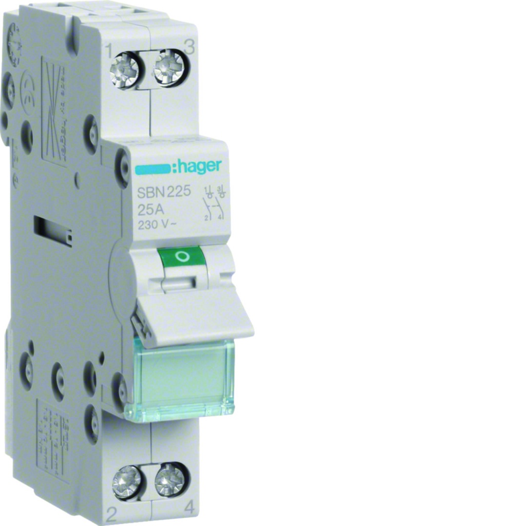 [HAG-SBN225] Modulaire schakelaar 2 polig 25A