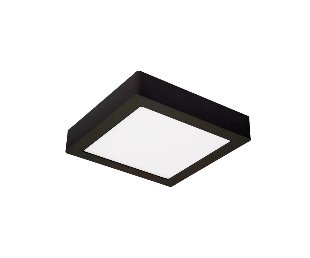 Moon Square 145x145mm - 8W - zwart - opbouw - 3000K- IP54