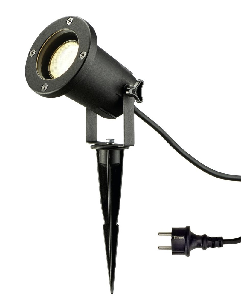 NAUTILUS SPIKE XL, outdoor grondpinarmatuur, QPAR51, IP65, zwart, max. 11 W, incl. kabel van 1,5 m m