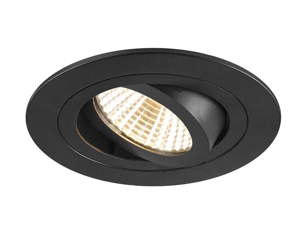 NEW TRIA® 75, plafondinbouwarmatuur, 3000K, 38°, IP 20, rond, zwart