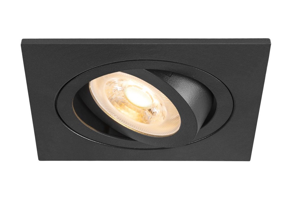 NEW TRIA® 75, plafondinbouwarmatuur, vierkant, max. 10W GU10, zwart