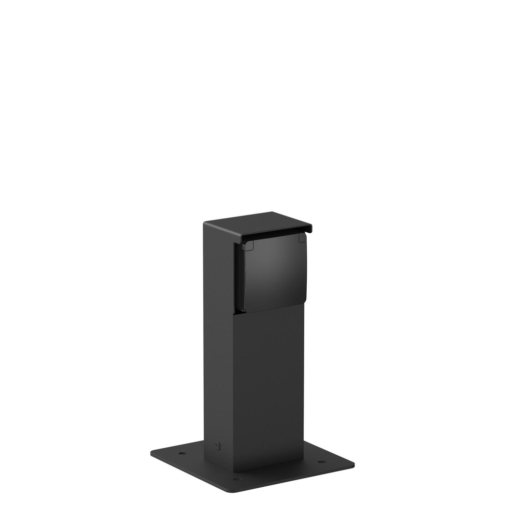 [PSM-T351.32X] NIKE Connecterende zuil - met 1 zwart stopcontact NIKO zwart textuur