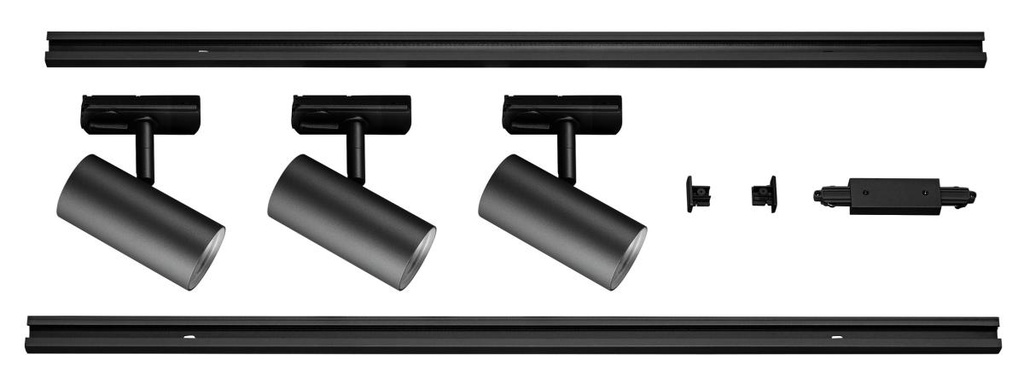 NOBLO® SPOT, railsysteemset, rond, 2700K, 19W, faseaansnijding, 32°, zwart