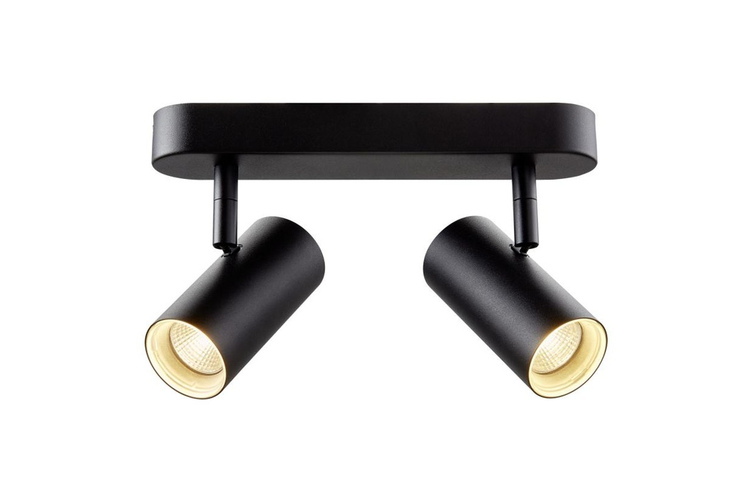 NOBLO®, wand- en plafondopbouwarmatuur, double, rond, 2700K, 12W, PHASE, 32°, zwart