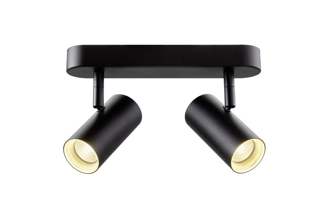 NOBLO®, wand- en plafondopbouwarmatuur, dubbel, rond, 2000-3000K, 15W, dim-to-warm, PHASE, 36°, zwar