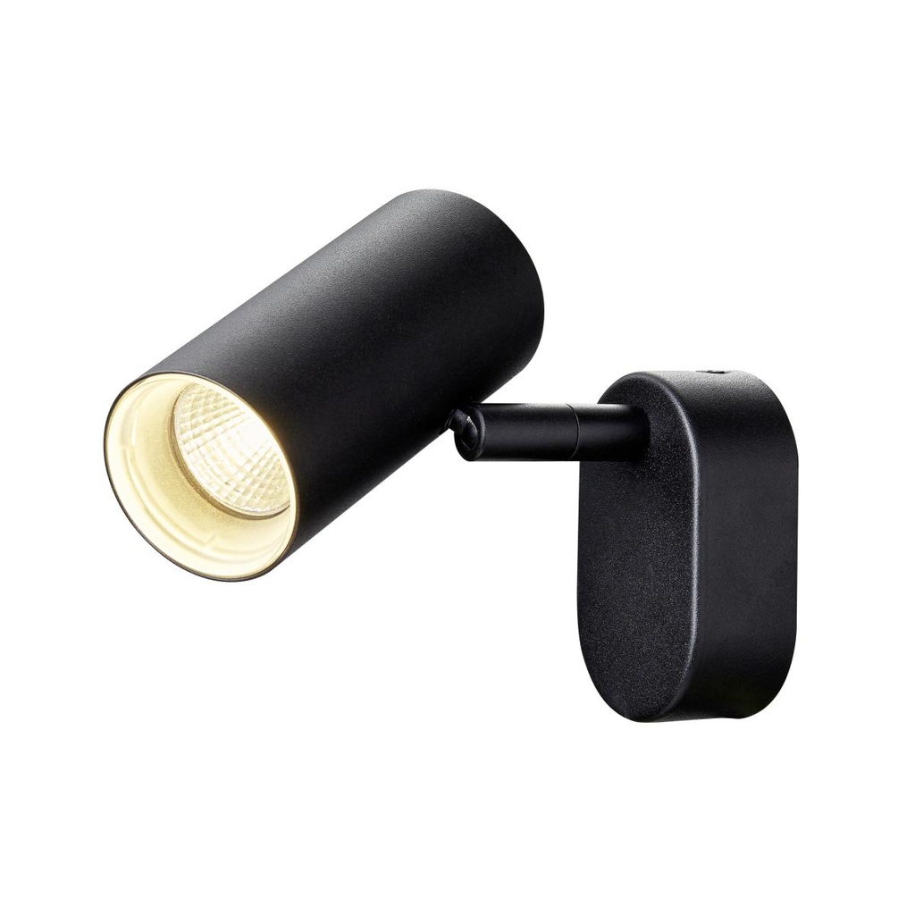 NOBLO®, wand- en plafondopbouwarmatuur, enkel, rond, 3000K, 6W, PHASE, 32°, zwart
