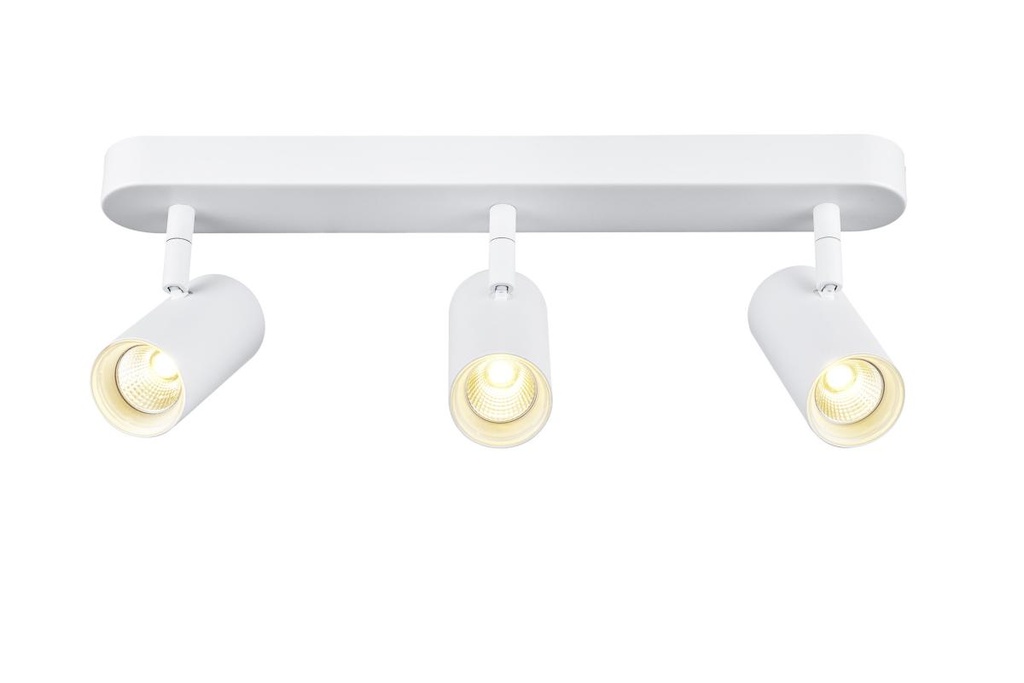 NOBLO®, wand- en plafondopbouwarmatuur, triple, rond, 2000-3000K, 22W, dim-to-warm, PHASE, 36°, wit