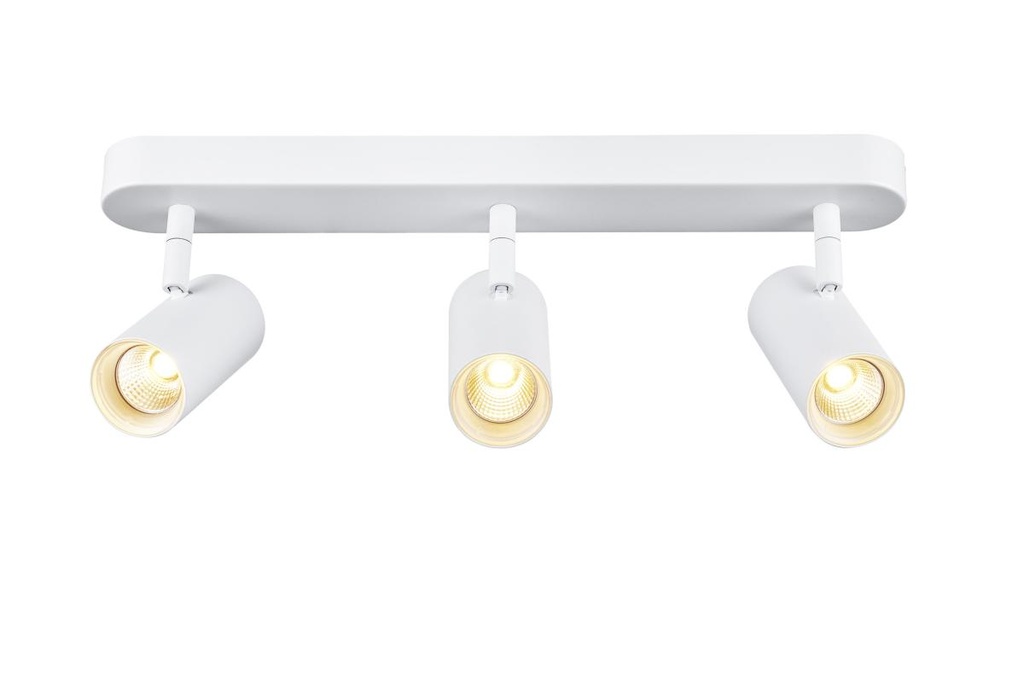 NOBLO®, wand- en plafondopbouwarmatuur, triple, rond, 2700K, 19W, PHASE, 32°, wit