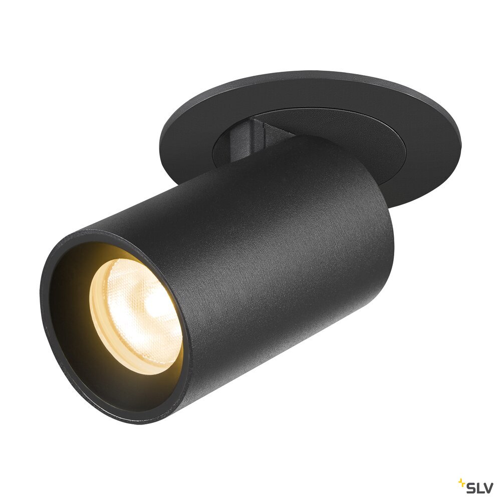 NUMINOS® PROJECTOR XS, plafondinbouwarmatuur, 3000 K, 40°, cilindrisch, zwart / zwart