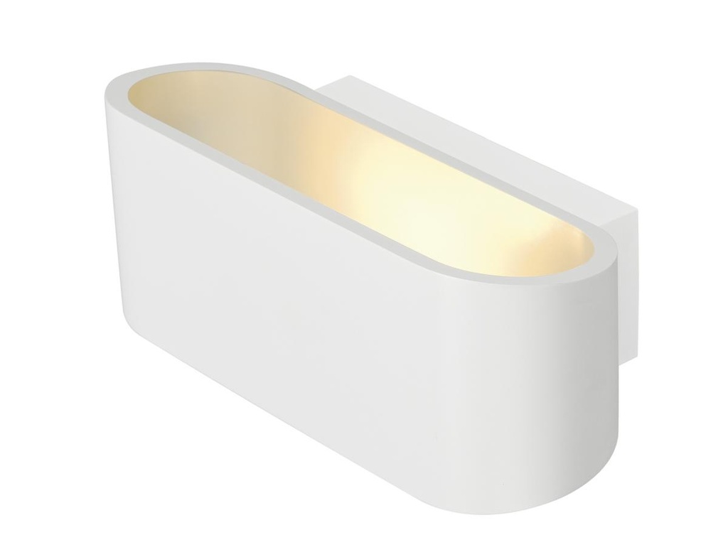 OSSA 180, wandarmatuur, QT-DE12, ovaal, up/down, wit, L/B/H 18/8/7 cm, max. 100W