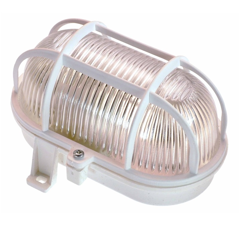 [VDE-56112] Ovaal armatuur E27 van 60W, materiaal: PVC, 230V, 500 gram, wit, IP44