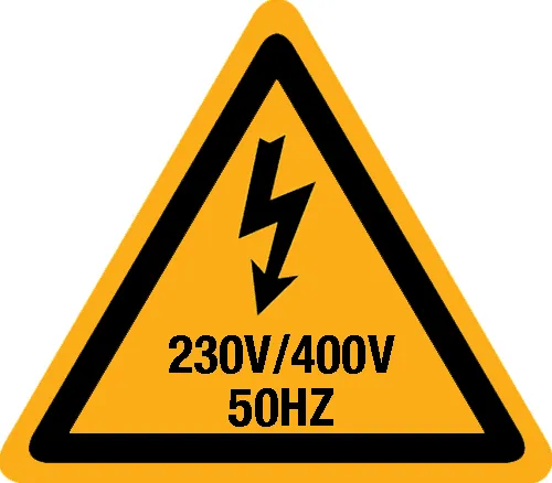 PICTOGRAM MET SPANNINGSAANDUIDING PRIJS PER STICKER