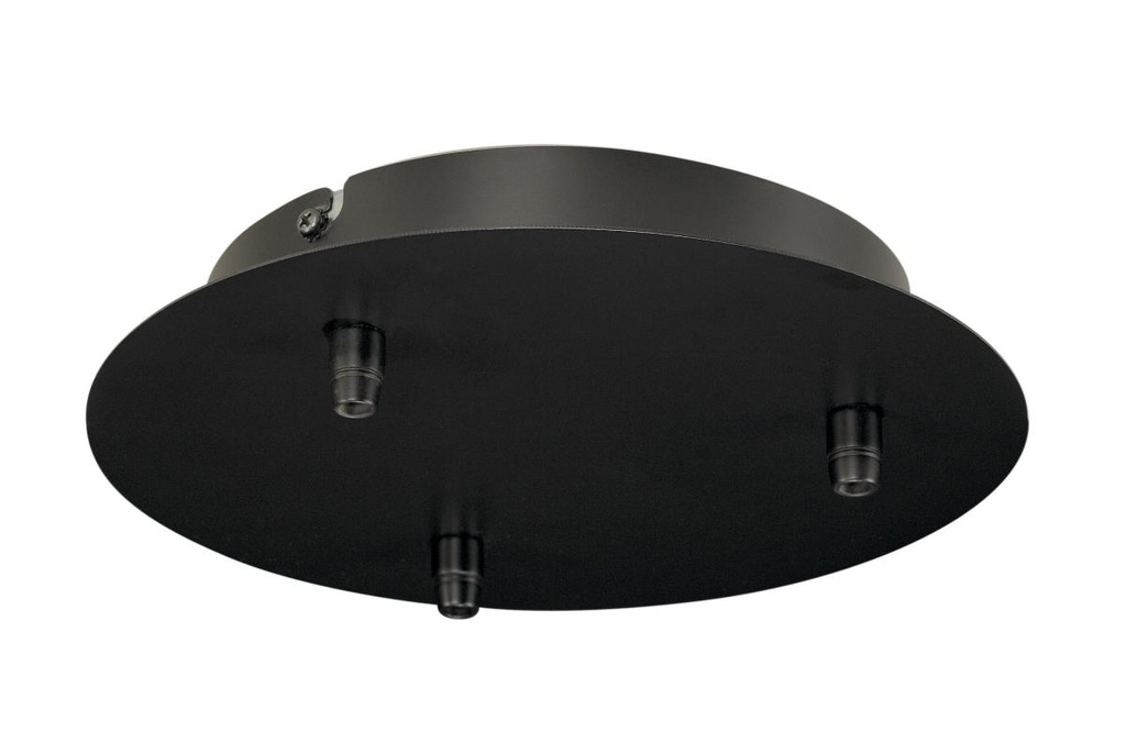 PLAFONDROZET, 3pt-rozet, rond, zwart, incl. trekontlastingen