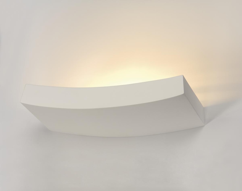 PLASTRA 102 CURVE, wandarmatuur, witte gips, QT-DE12, max. 100W
