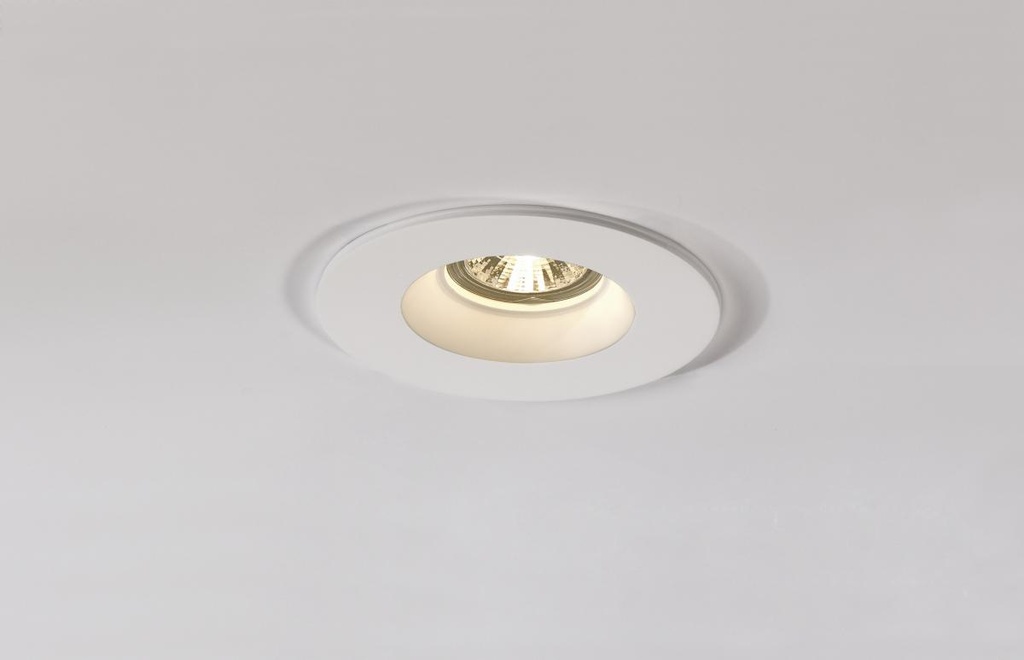 PLASTRA, inbouwarmatuur, QPAR51, rond, witte gips, max. 35W