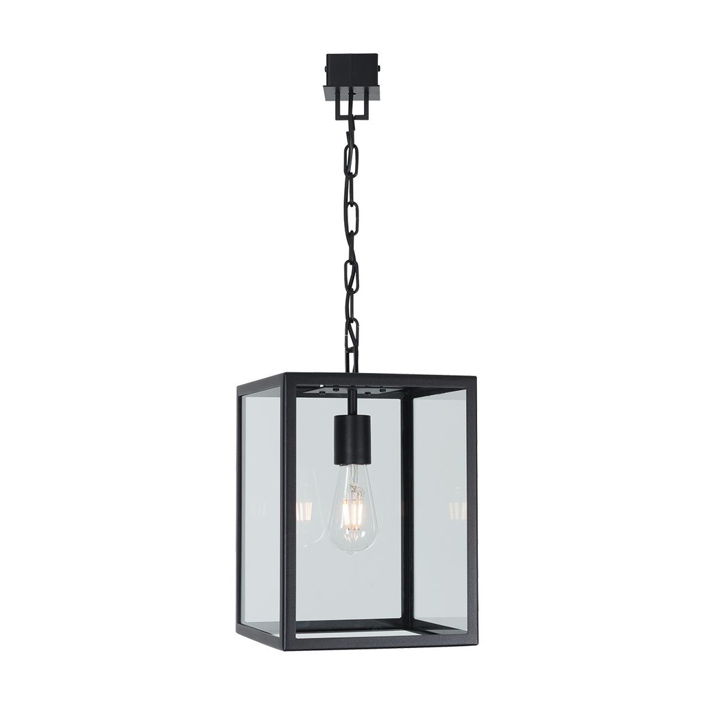 POLO hanglamp met ketting en opbouwdoos zwart textuur