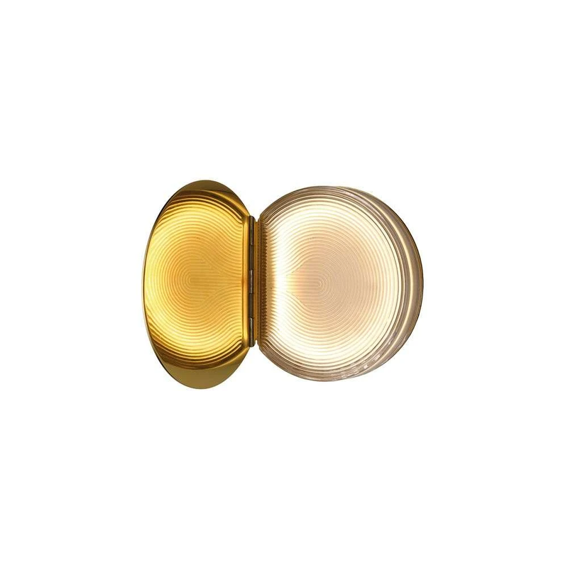 POUDRIER - Wall lamp, anodized gold aluminum, glass inside - IP64 - Integrated LED