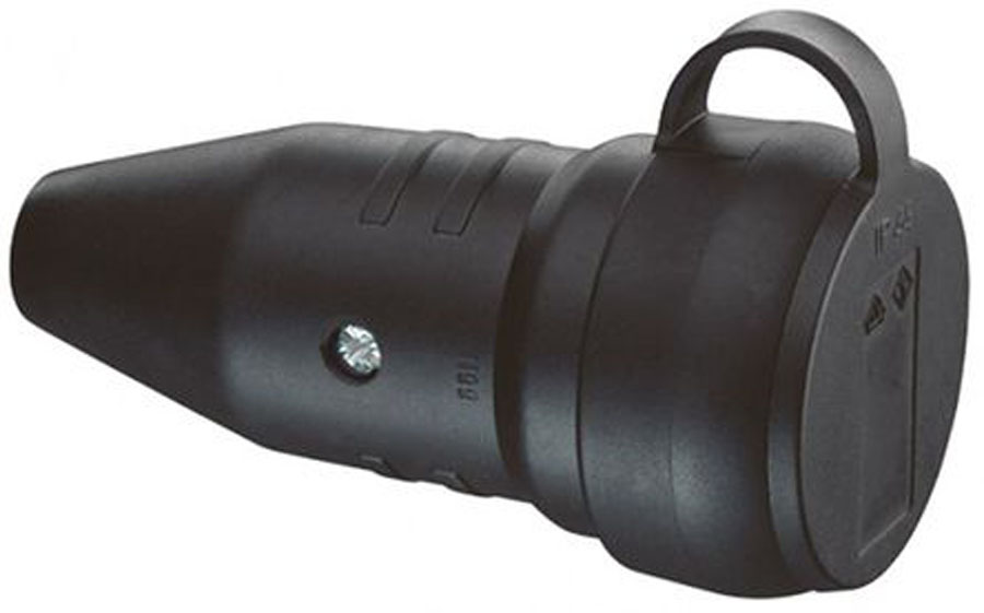 [VDE-1199592] PROFESSIONAL rubber koppelstekker met kinderbeveiliging II+A -16A/250V-