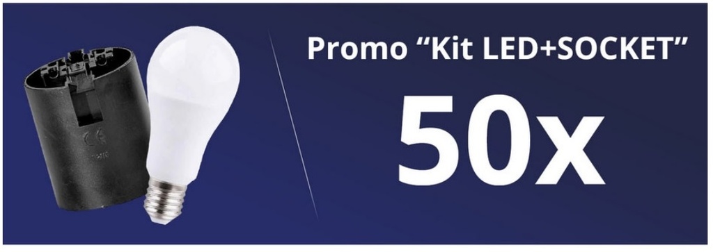 PROMO KIT LED SOQUET 755 + A-LB209S-30K 3000K 9W 820LM PAR BOITE DE 50 SETS