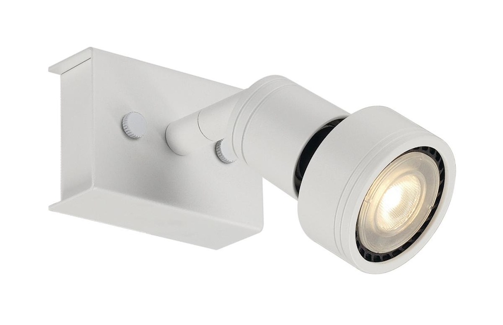 PURI 1, wand- en plafondarmatuur, eenvlammig, QPAR51, matwit, max. 50W, met decoratieve ring