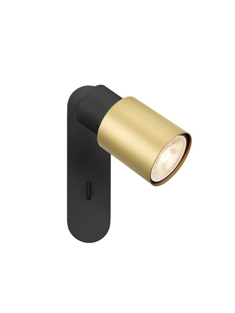 [SLV-1008297] PURI 2.0 Tube, wand- en opbouwplafondarmatuur, schakelaar, rechthoekig, 1 x max. 6W GU10, zwart/goud