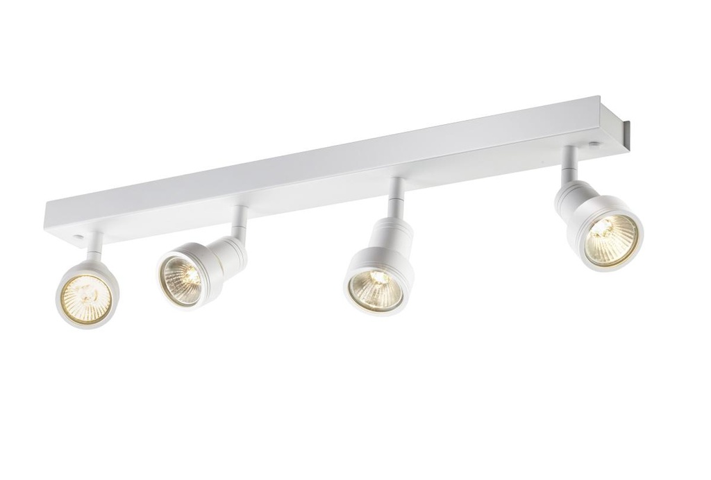 PURI CW, indoor wand- en plafondarmatuur, quad, QPAR51, wit, 4x 50W