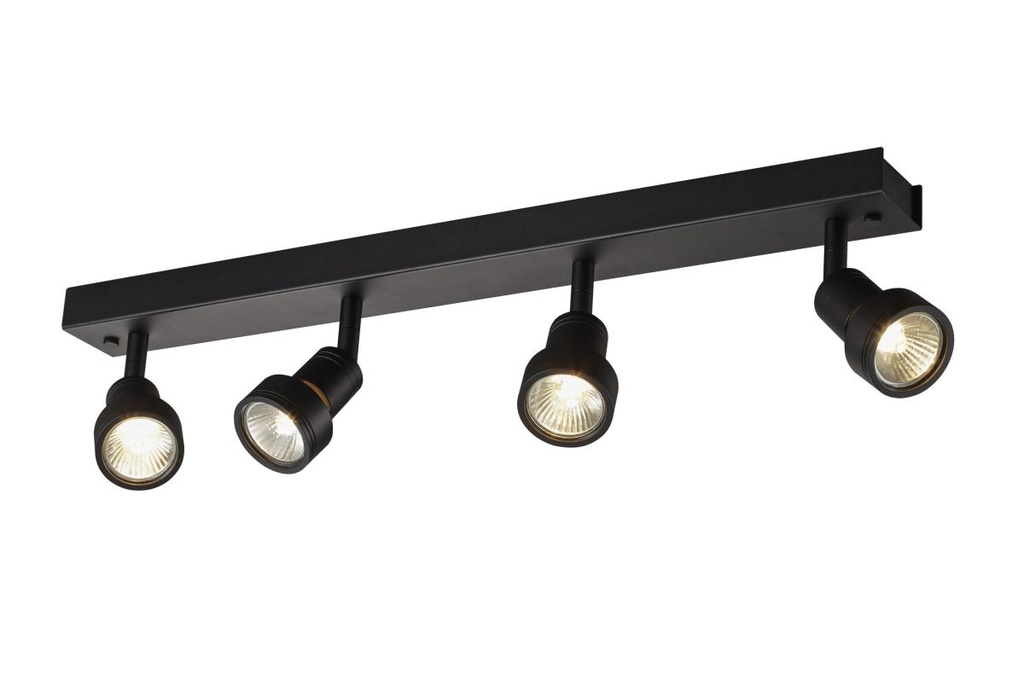 PURI CW, indoor wand- en plafondarmatuur, quad, QPAR51, zwart, 4x 50W