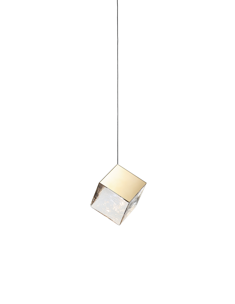 [BOM-1/80/95300/A/00000/153/A/BBR/2,5] PYRITE single pendant small with canopy, clear glass, gold fitting, non-dimmable dimming