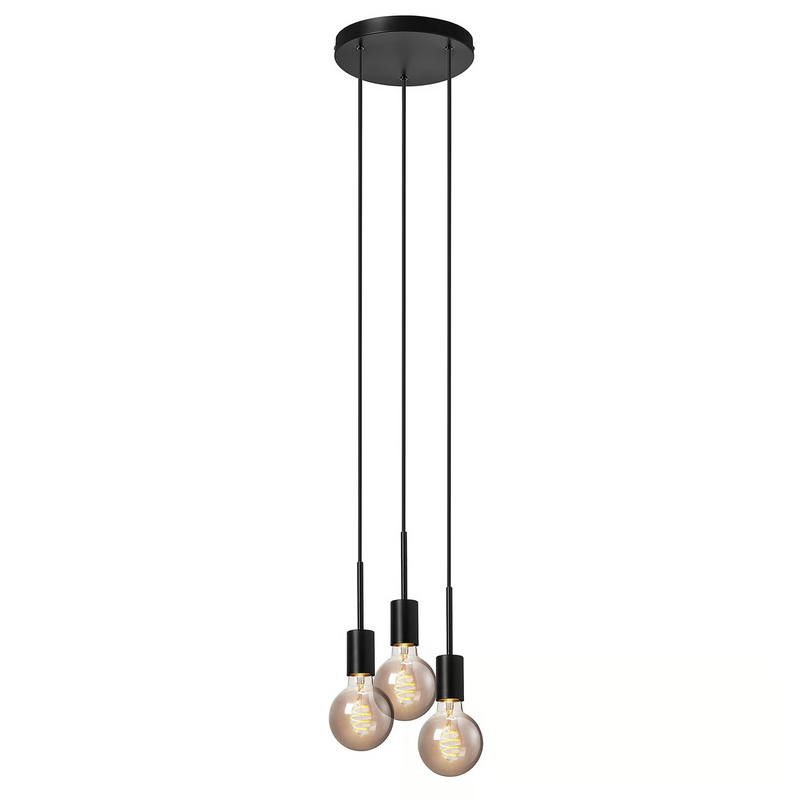 Paco 23 - Hanglamp - Zwart - 3xE27