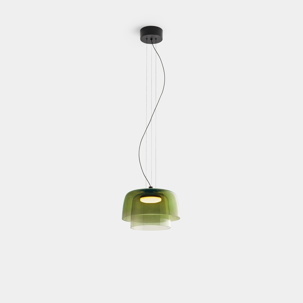 [LC4-00-A027-05-08] Pendant Levels 2 Bodies Ø320mm + Ø220mm LED 19W SW 2700-3000-4000K PHASE CUT Black 1381lm