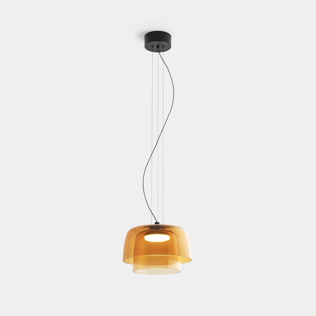 [LC4-00-A027-05-15] Pendant Levels 2 Bodies Ø320mm + Ø220mm LED 19W SW 2700-3000-4000K PHASE CUT Black 1381lm