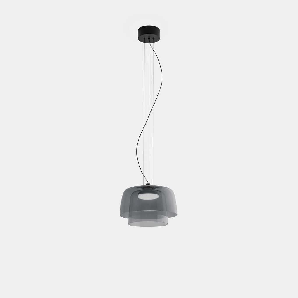 [LC4-00-A027-05-12] Pendant Levels 2 Bodies Ø320mm + Ø220mm LED 19W SW 2700-3000-4000K PHASE CUT Black 1381lm
