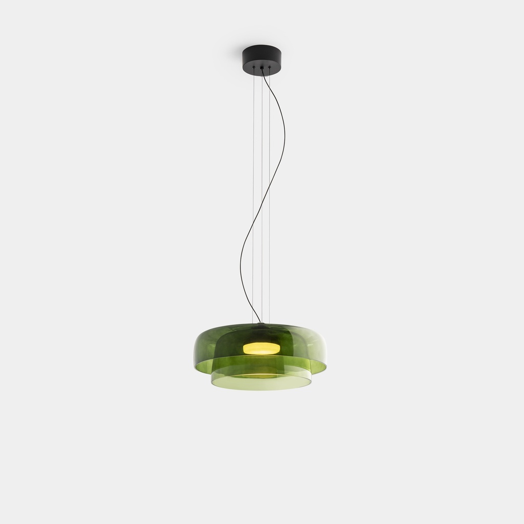 [LC4-00-A028-05-08] Pendant Levels 2 Bodies Ø420mm + Ø320mm LED 19W SW 2700-3000-4000K PHASE CUT Black 1381lm