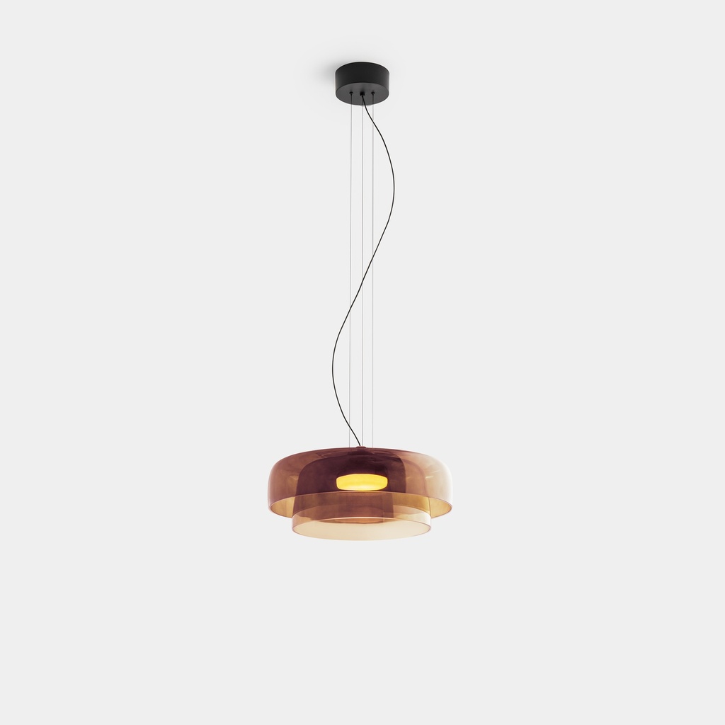 [LC4-00-A028-05-15] Pendant Levels 2 Bodies Ø420mm + Ø320mm LED 19W SW 2700-3000-4000K PHASE CUT Black 1381lm