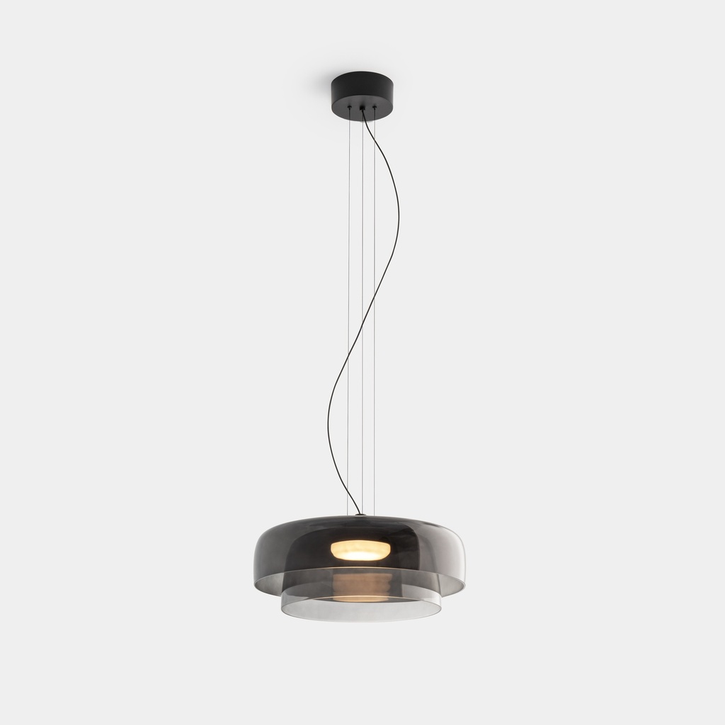 [LC4-00-A028-05-12] Pendant Levels 2 Bodies Ø420mm + Ø320mm LED 19W SW 2700-3000-4000K PHASE CUT Black 1381lm