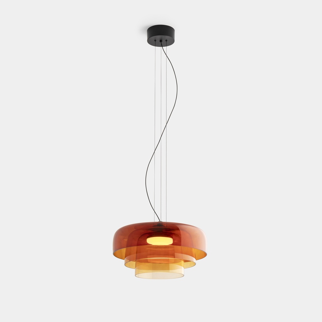 [LC4-00-A041-05-15] Pendant Levels 3 Bodies Ø420mm + Ø320mm + Ø220mm LED 19W SW 2700-3000-4000K PHASE CUT Black 1381lm