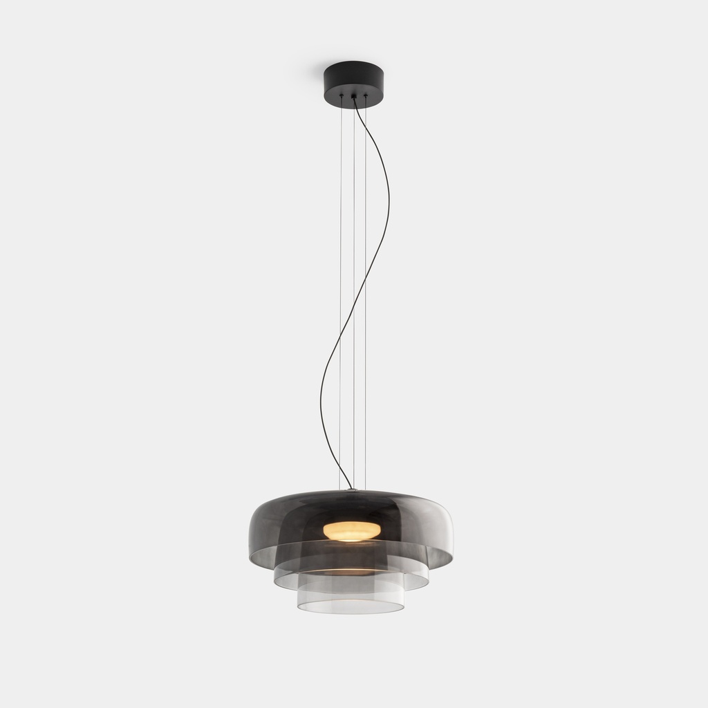 [LC4-00-A041-05-12] Pendant Levels 3 Bodies Ø420mm + Ø320mm + Ø220mm LED 19W SW 2700-3000-4000K PHASE CUT Black 1381lm