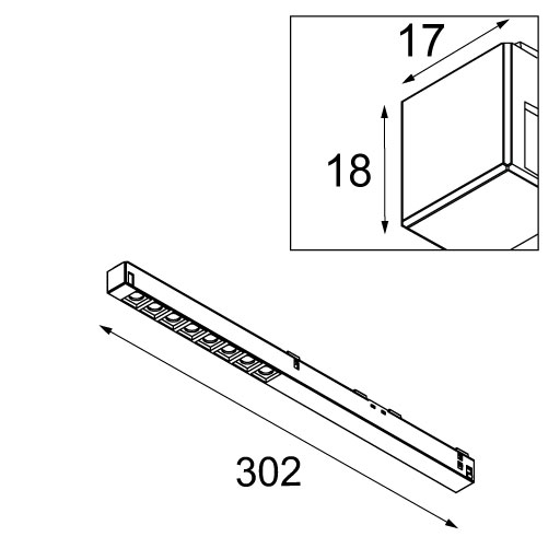 Pista Linear Spots Track 48V 302 1x LED 2700K Flood 1-10V White Structure