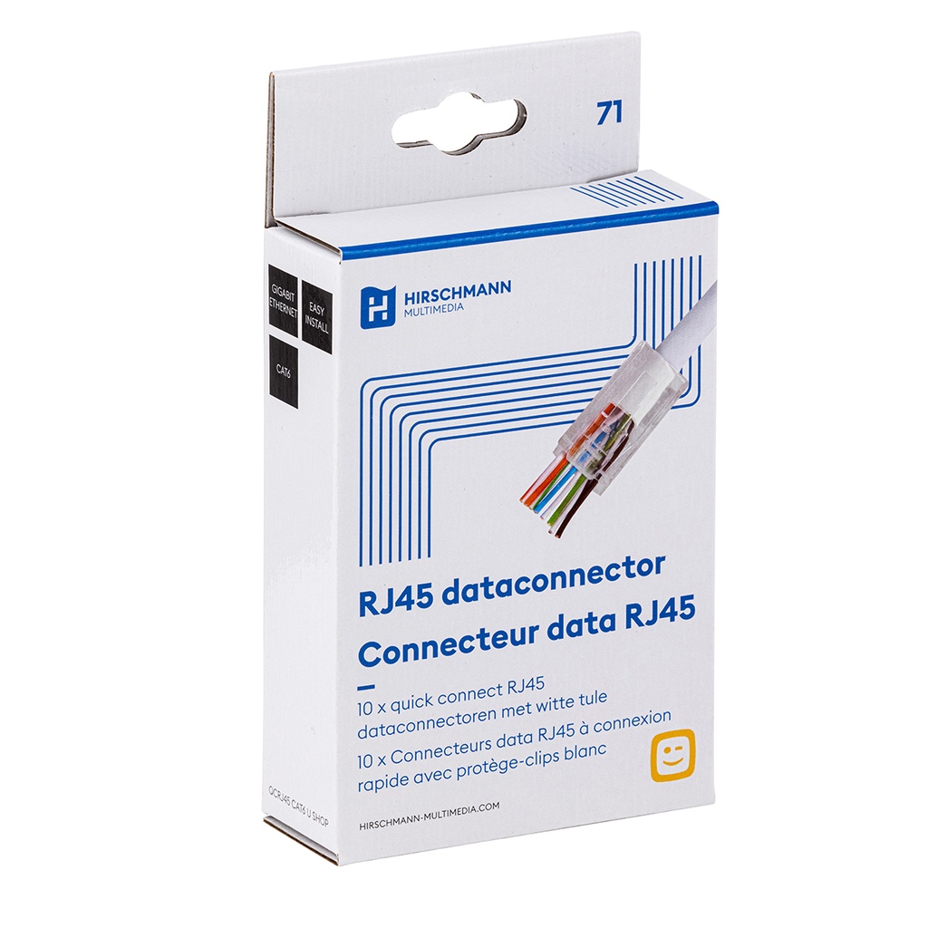 Quick connect U/UTP CAT6 dataconnector RJ45 met witte thule