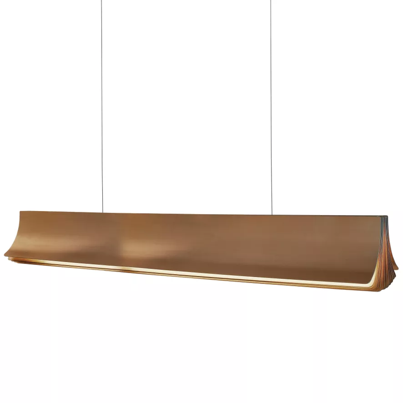RESPIRO 1200 GOLD-GOLD - Gold pendant lamp, gold inside
