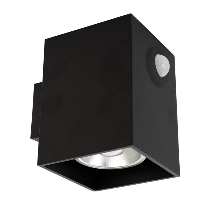 RICHARD opbouw wandlicht - vierkant - vast - down - met ingebouwde sensor zwart textuur ano