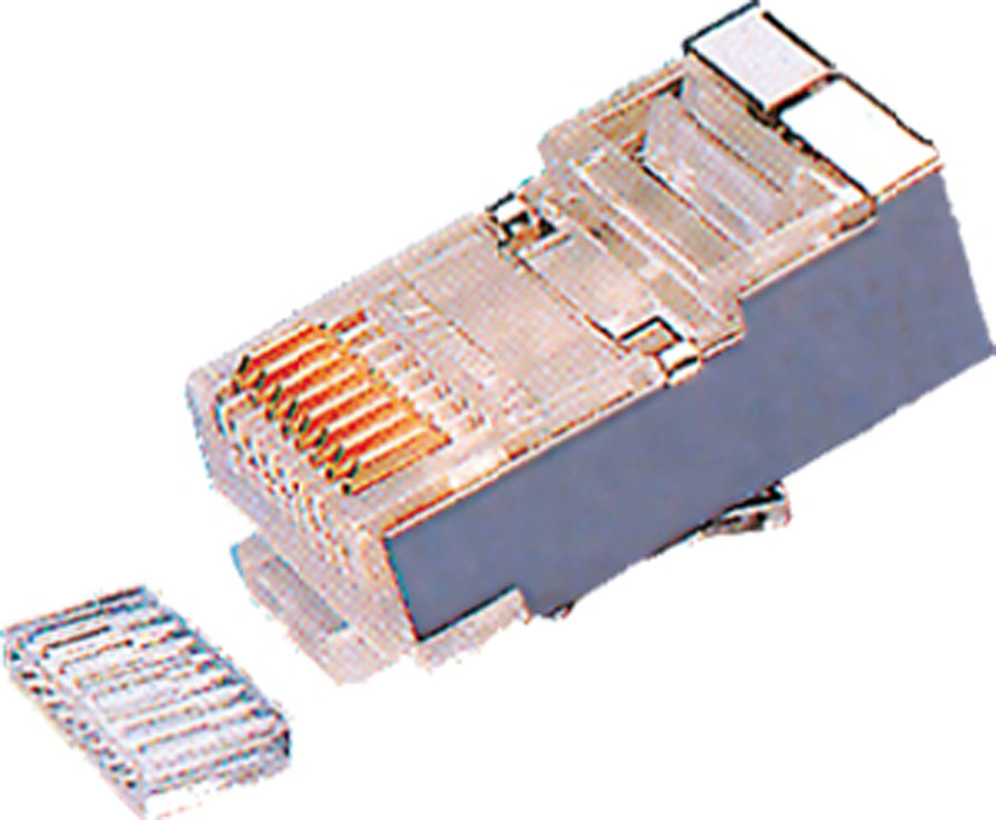RJ45 stekker met geleider voor ronde FTP kabel - Cat. 6 - 25 stuks
